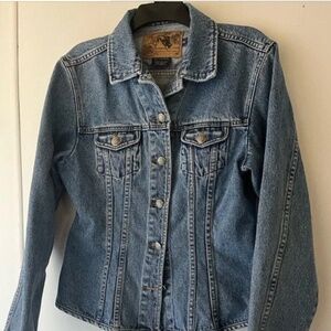 Vintage Faconnable Fitted  Bottom Down Denim Jean Jacket Size X-Large